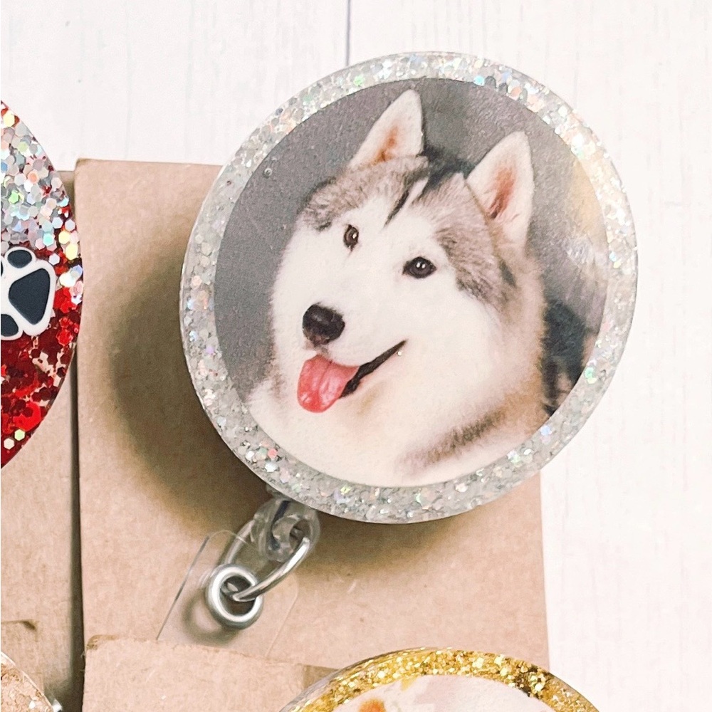 Husky Dog Siberian Husky Resin Badge Reel